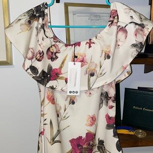 Floral off the shoulder midi dress NWT